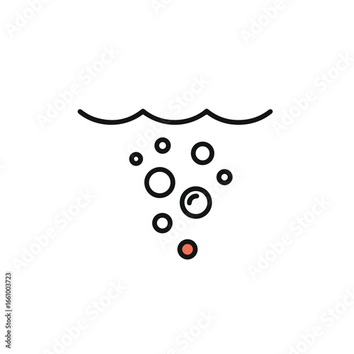 Bubbles rising gracefully to the surface of the water.