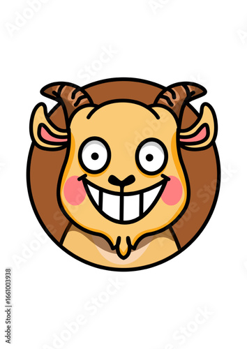 illustration of a goat inside a circle