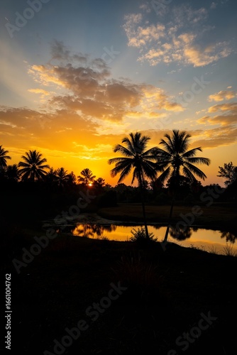 sunset over the beach