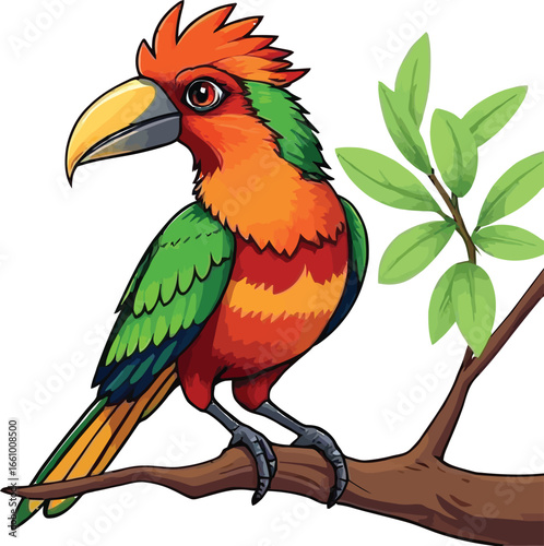 Cute cartoon a illustrator vector Quetzal