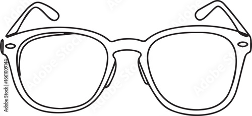 Classic eyewear outline perfect for optical shops, stylish vision correction, or adding a retro flair to your designs, a simple glasses vector