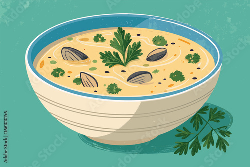 -clam-chowder-in-ceramic-bowl-with-parsley-garnish.eps