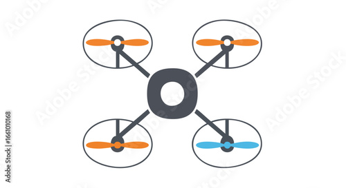 Simplified Quadcopter Drone Graphic Representation for Aerial Photography and Surveillance Operations