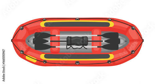 Vibrant Inflatable River Raft Illustration Offering Recreational Adventure Imagery for Outdoor Enthusiasts and Designers