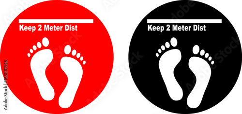 Social distancing signage with keep distance message design