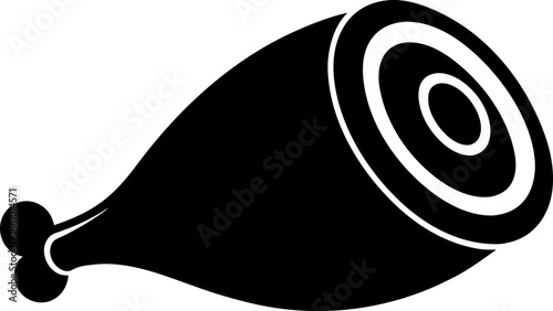 Ham Leg Silhouette Vector Illustration Black and White