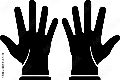 Laboratory Gloves Silhouette Vector Illustration Black