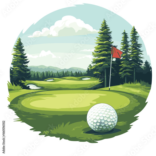 golf design, vector style simple color