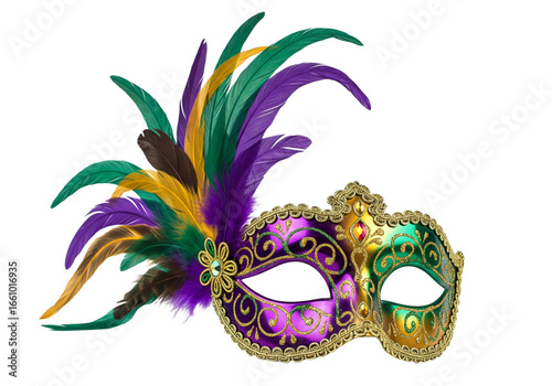 Mardi gras carnival mask isolated on transparent background