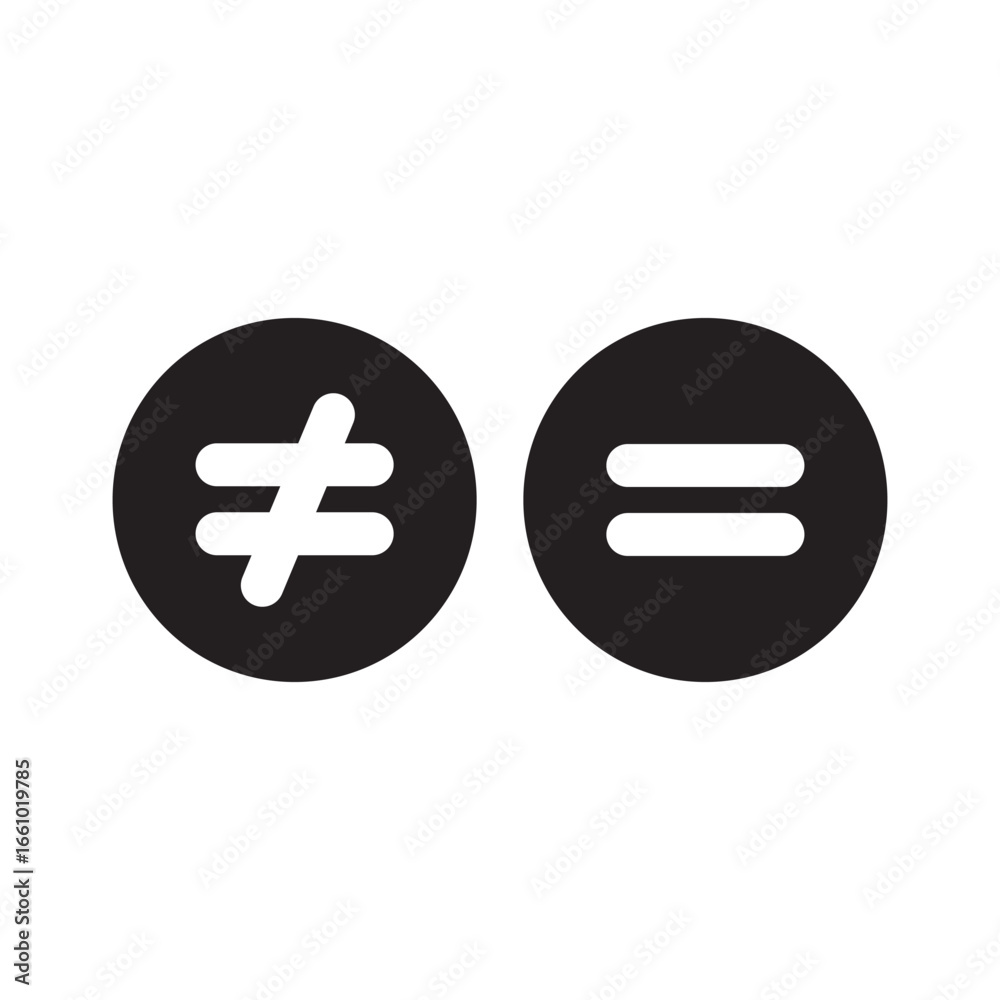 Obraz premium equal unequal button icon