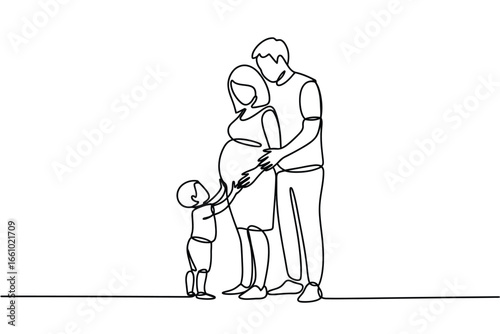 A family anticipates a new arrival with love and joy