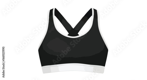 Athletic Comfort: A Black and White Sports Bra for Fitness and Active Lifestyles Designed for Women to Exercise in the Gym