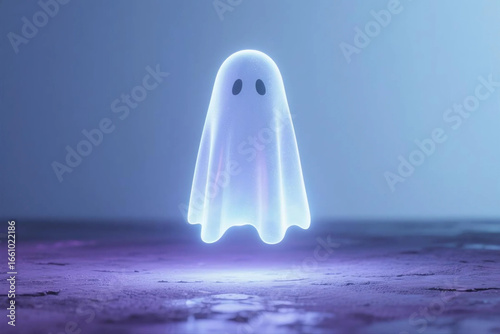Obraz na płótnie 3D ghost floating above the ground with soft glowing light.