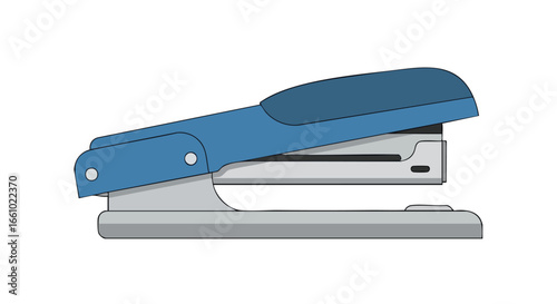Illustrative stapler side view highlighting its ergonomic design and functionality for office or academic environments where paper documents are