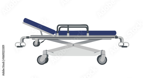 Medical Stretcher Illustration: A clean graphic representation of a hospital gurney showing its features and functionality for various medical