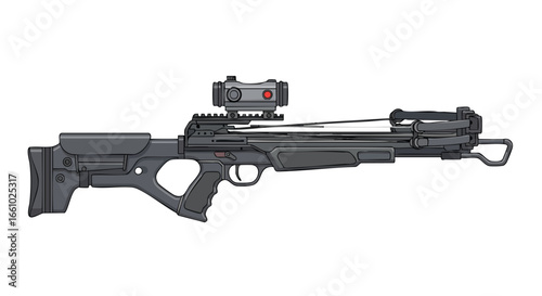 Modern crossbow design with advanced targeting system and ergonomic features for precision archery sporting equipment