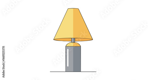 Stylized lamp with a conical shade, casting light in a minimalist, modern design for interior decoration illumination purpose