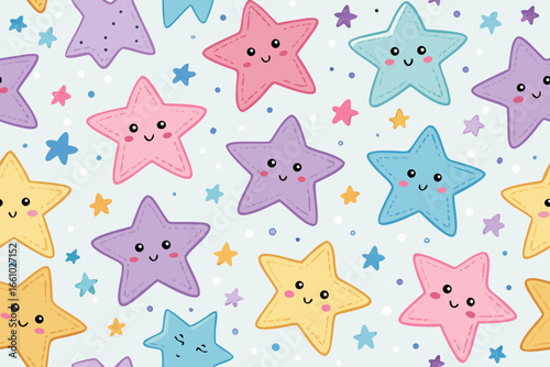 Kawaii Star Doodle With Bold Pastel Colors Creative Visual Suitable for Design