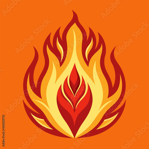 fire flames on white