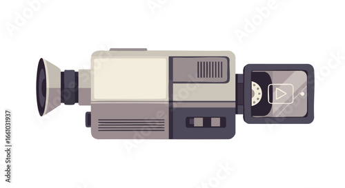 Vintage camcorder illustration capturing memories and nostalgia of old recording equipment equipment