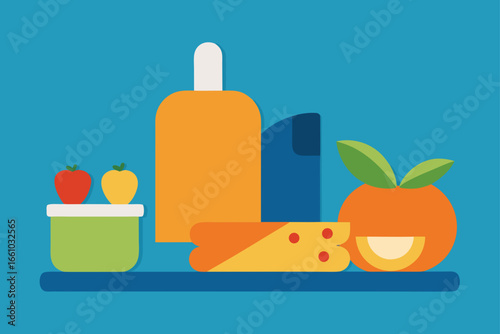 Kitchen Lifestyle with Bread Fruits and Cutting Board