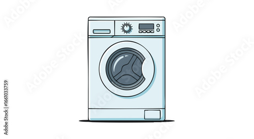 Modern and clean washing machine illustration, perfect for household chores and laundry themes