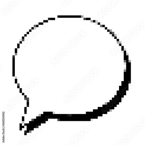ドット絵シンプル円形フキダシ　コメント・漫画風・セリフ・メッセージ等