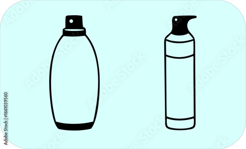 set of cosmetic bottles creative 