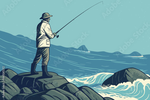 -fisherman-standing-on-rocks-waiting-with-fishing-.eps