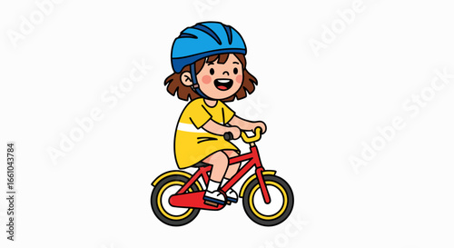 Child riding bicycle illustration