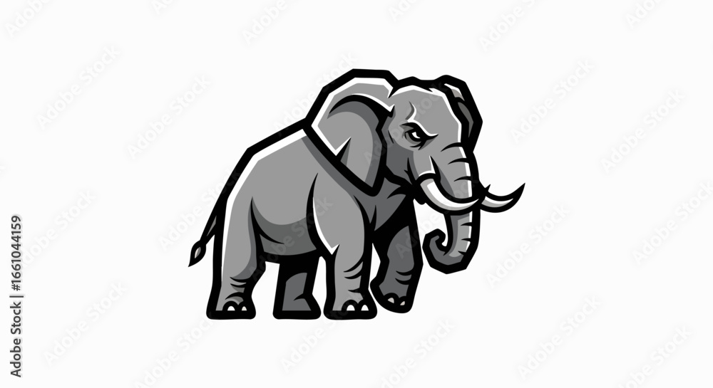 Obraz premium Powerful elephant illustration graphic design