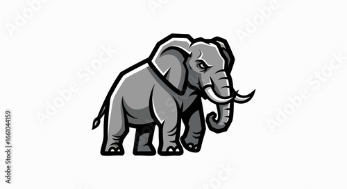 Powerful elephant illustration graphic design