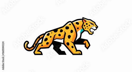 Aggressive cheetah illustration graphic