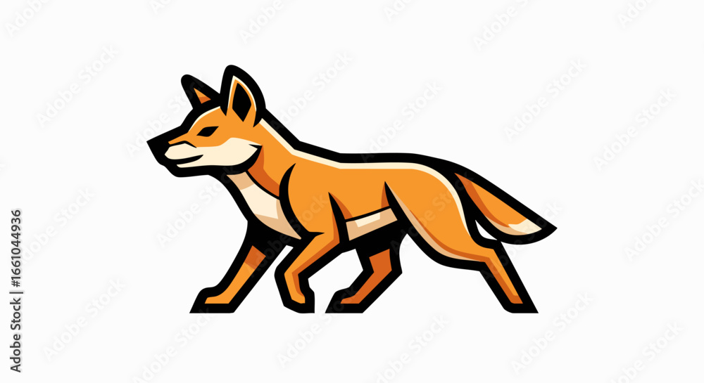 Fototapeta premium Orange fox profile illustration