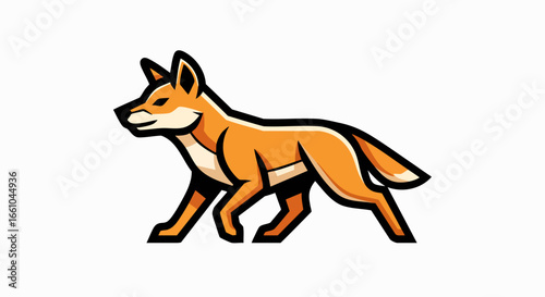 Orange fox profile illustration