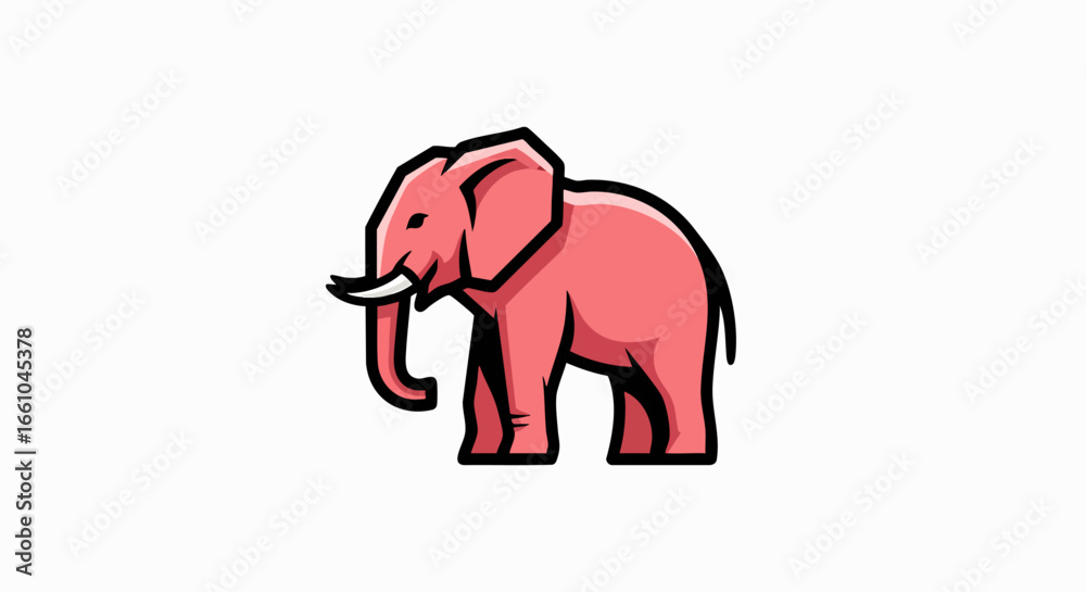 Obraz premium Pink elephant illustration graphic design