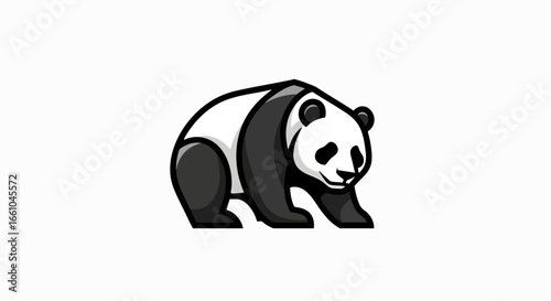 Black and white panda illustration