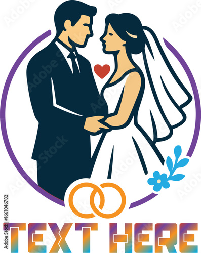 bride and groom with wedding rings