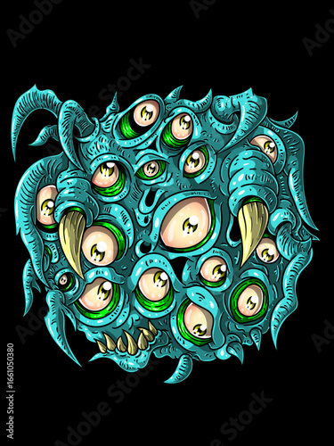 Grotesque Multi-Eyed Tentacle Monster