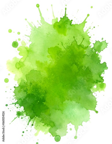 Green watercolor splash, abstract art