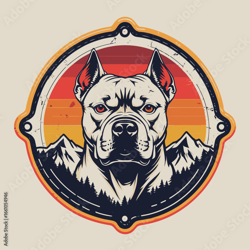vector image of a pitbull dog as a logo
