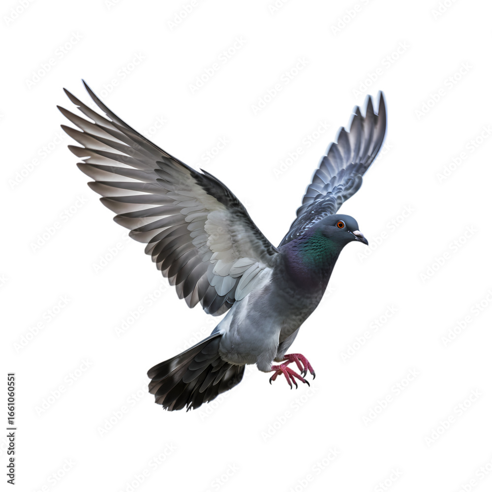 Fototapeta premium Powerful Pigeon in Flight: A Majestic Bird in Motion