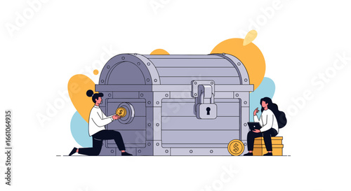 Secure your financial future by diligently saving and investing in this treasure chest