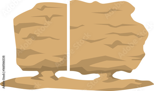 Al Ula Sandstone Rock Vector Illustration