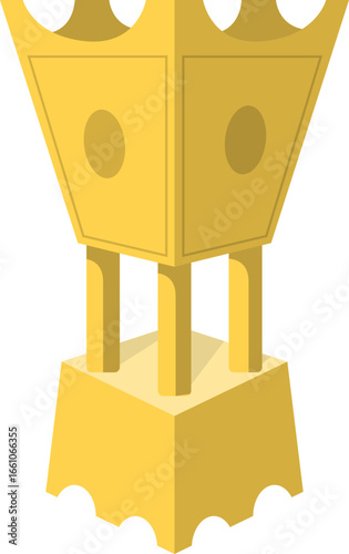Golden Incense Burner Vector Illustration
