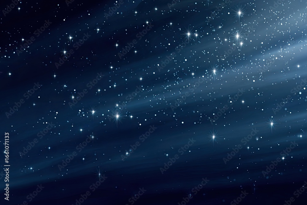 Naklejka premium Deep space, filled with twinkling stars and soft light streaks