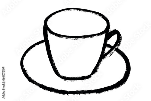 Cute cup of tea or coffee illustration Simple mug clipart Cozy home doodle Single element for design