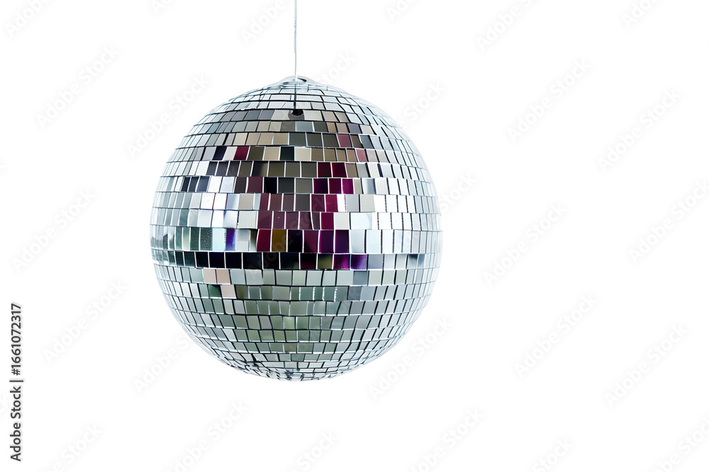 Fototapeta premium Shiny silver disco ball isolated on transparent