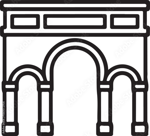 Iconic parisian landmark arc de triomphe outline simple monument architecture