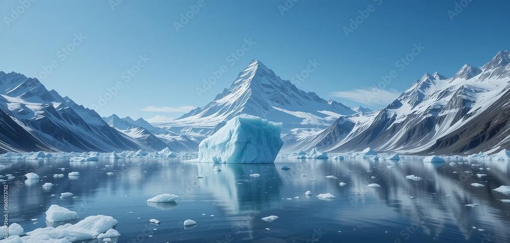custom made wallpaper toronto digitalFloating Iceberg under Blue Sky in Icy Mountain Scene